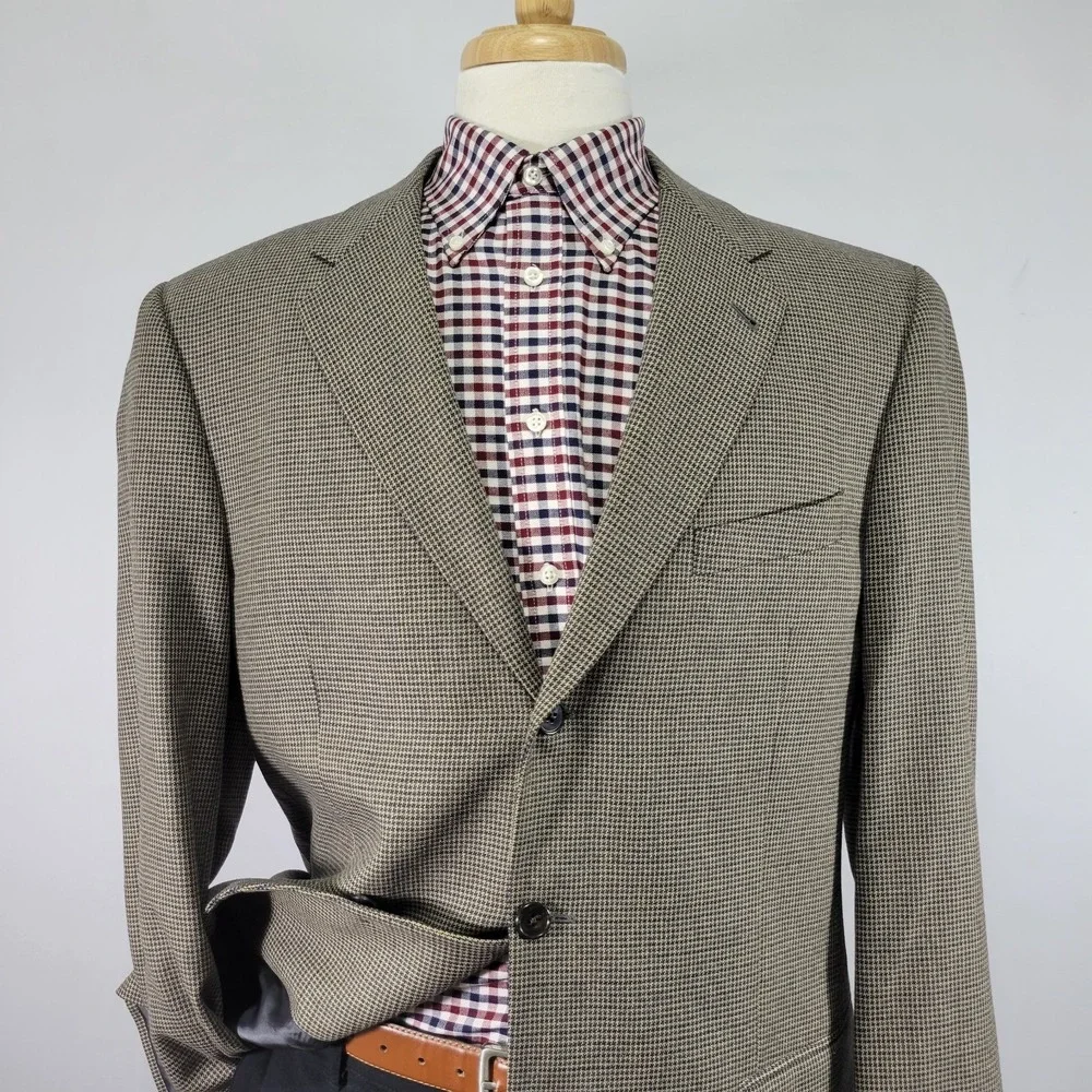 Joseph Abboud‎ Men's Sport Coat Blazer Three Button Beige Silk Wool Size 42L